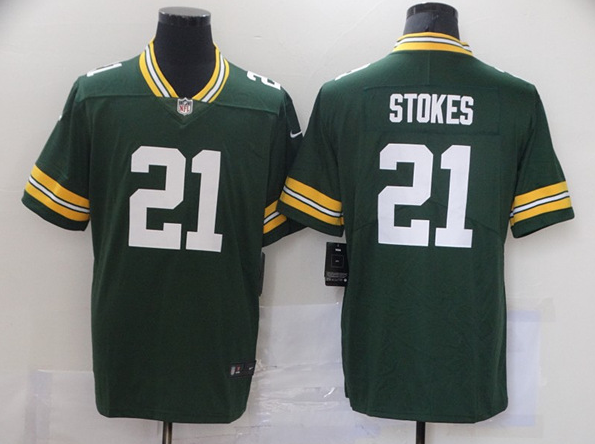 Men's Green Bay Packers #21 Eric Stokes Green NFL 2021 Draft Stitched Jersey Men's Green Bay Packers #21 Eric Stokes Green NFL 2021 Draft Stitched Jersey